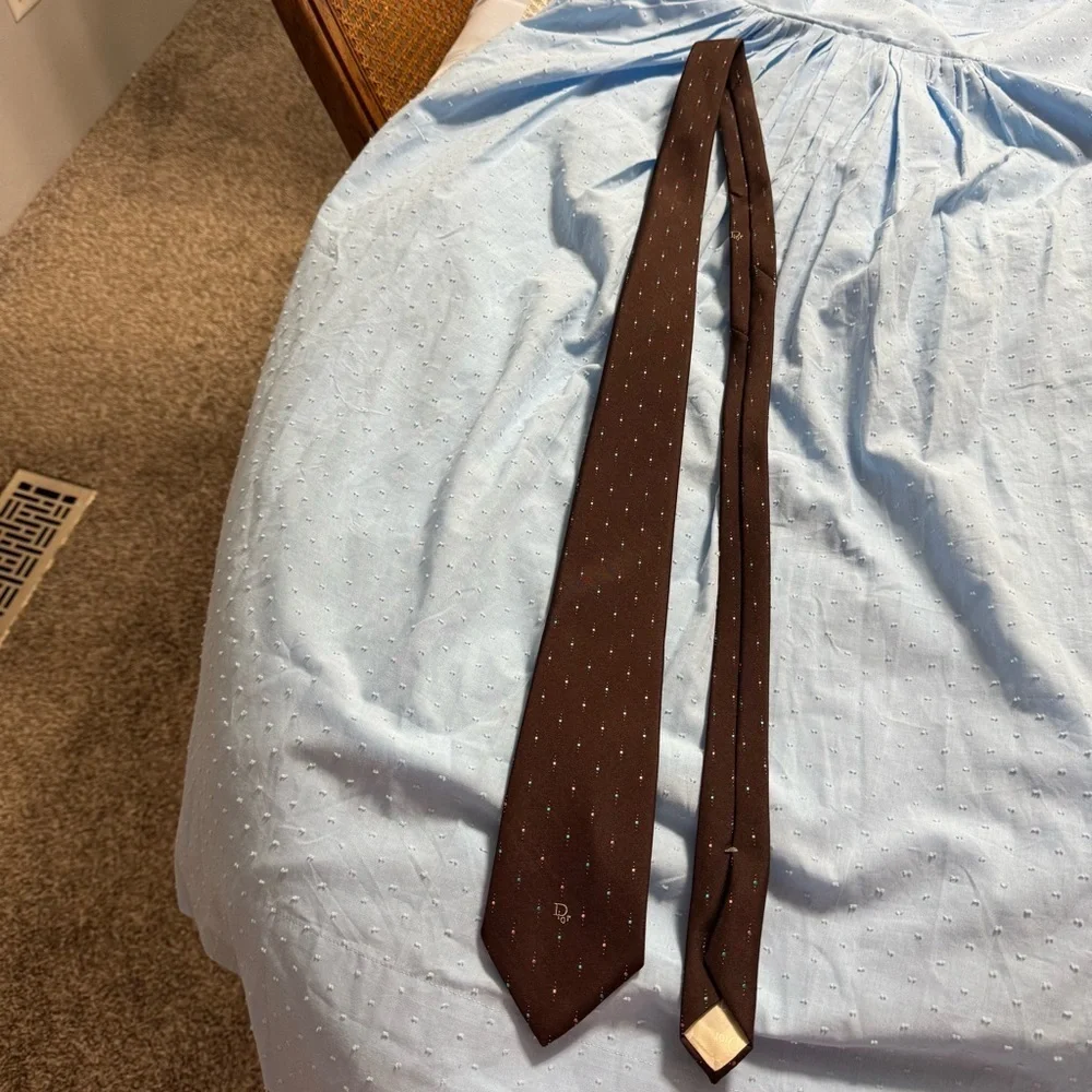 Dior Brown Classic Silk Ties
